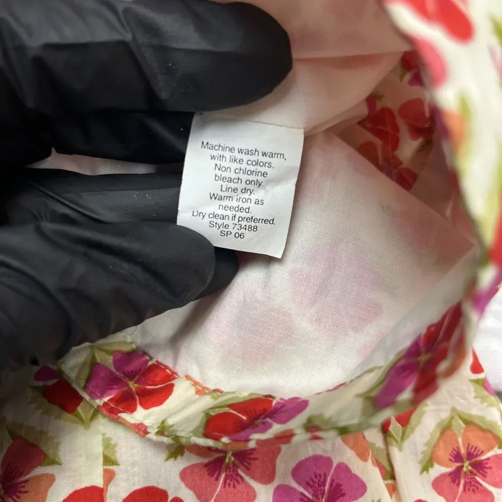J.Crew Floral A-Line Skirt Women’s Size 4 Pink Orange Cotton Midi Retro